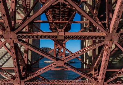 Golden Gate Bridge structure Stock Photos