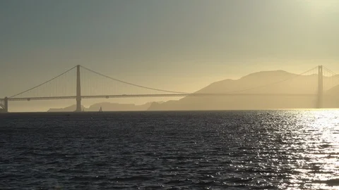 Golden Gate Bridge at sunset - 4k Stock Footage 107643999