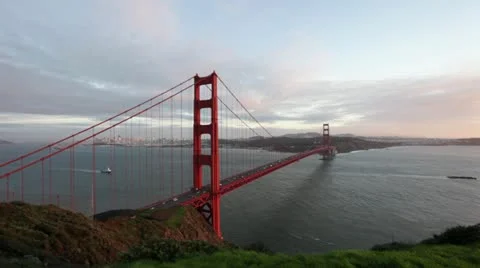 Golden Gate Bridge at Sunset Stock Footage 18074999