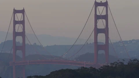Golden Gate Bridge at Sunset Stock Footage 184198048