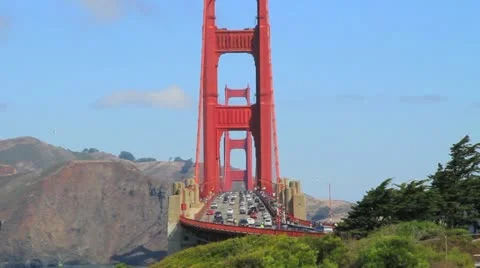 Golden Gate Bridge taffic - time lapse 스톡 동영상 11851326
