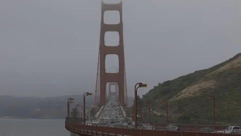 Golden Gate Bridge telephoto 1080p ( C log + Graded) Stock Footage