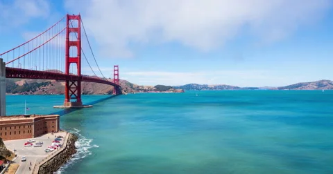 Golden Gate Bridge Time Lapse Pan Left Stock Footage 65405990
