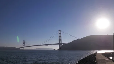 Golden Gate Bridge Time lapse Sun Goes Down Vídeo Stock 97708406