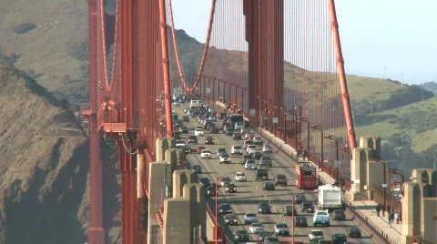Golden Gate Bridge Traffic Stock Footage 372576