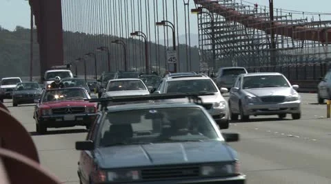 Golden Gate Bridge Traffic Stock Footage 10844811