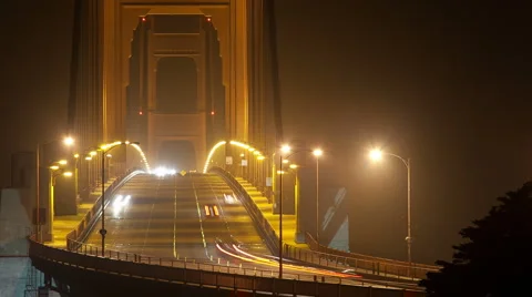Golden Gate Bridge traffic time lapse Stock Footage 2368328