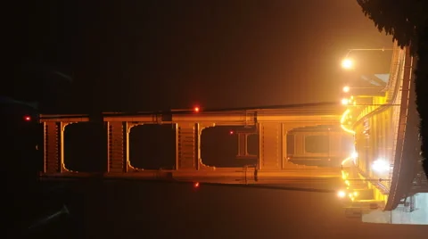 Golden Gate Bridge traffic time lapse vertical Stock Footage