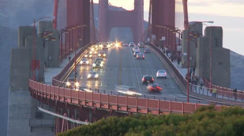 Golden Gate Bridge traffic timelapse 01 HD Stock Footage 10761784