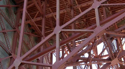 Golden Gate Bridge underneath 01 HD Stock Footage 10761701