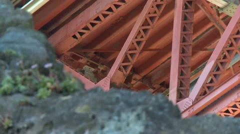 Golden Gate Bridge underneath 02 HD Stock Footage 10761667