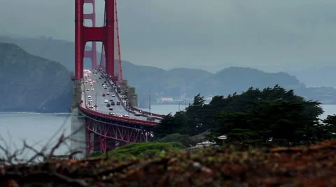 Golden Gate Bridge Wide Stock Footage