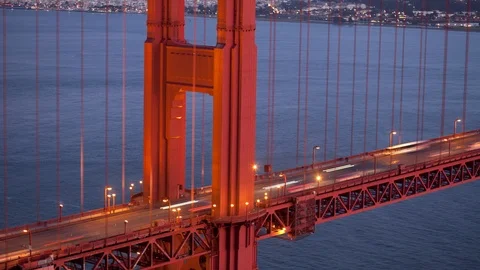 Golden Gate close up pan time lapse Stock Footage 98699205