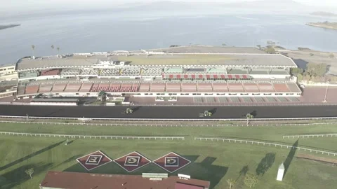Golden Gate Fields push in drone shot Stock Footage 201826675