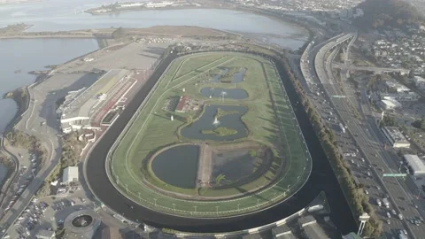 Golden Gate Fields wide aerial Stock Footage 201824113