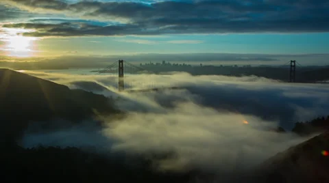 Golden Gate &amp; Fog Vídeo Stock 33204211