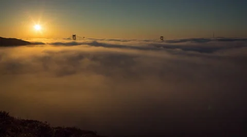 Golden Gate &amp; Fog Stock Footage 33214163