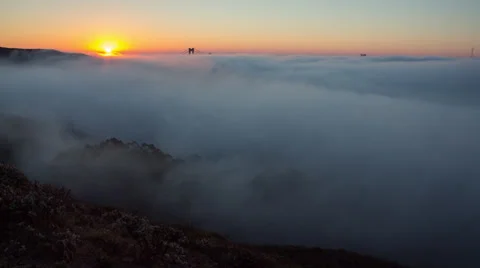 Golden Gate &amp; Fog 库存影片 33214391