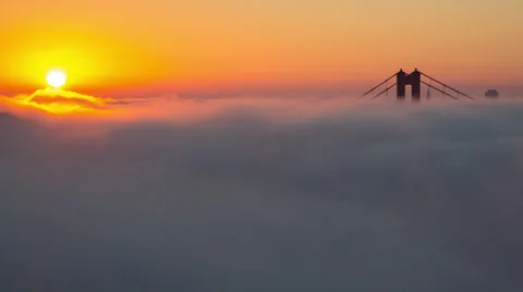 Golden Gate &amp; Fog Stock Footage 33215103