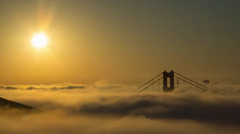Golden Gate &amp; Fog 動画素材 33215231