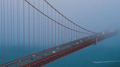 Golden Gate in the fog Видео 79783141