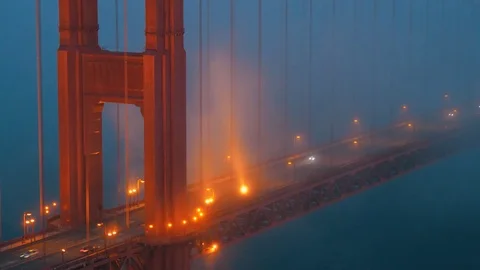 Golden Gate in the fog 库存影片 79783146