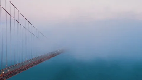 Golden Gate in the fog 库存影片 79783425