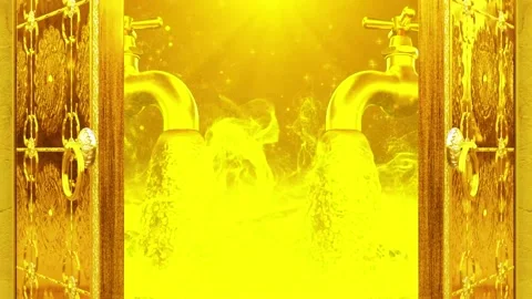 Golden gate, with golden flow inside Stock Footage 236083890
