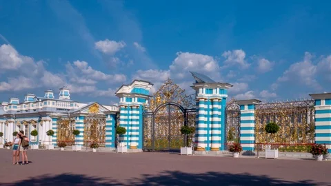 The Golden Gate hyperlapse. Pushkin Tsarskoye Selo. Timelapse. Stock Footage 113142965