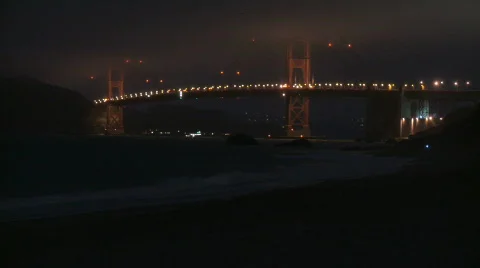 Golden Gate Night Video stock 503289