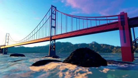 Golden Gate On The Ocean Stock Footage 97943106