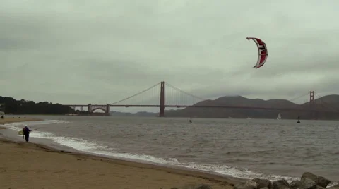 Golden Gate Paraglider Vídeo Stock 40544638
