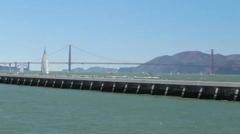 Golden Gate from Pier 39 - San Francisco Stock Footage