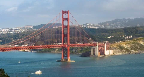 Golden Gate side view Medium 스톡 동영상 92689982