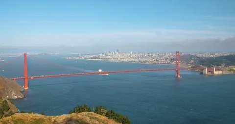 Golden Gate side view Wide Stock Footage 92689922