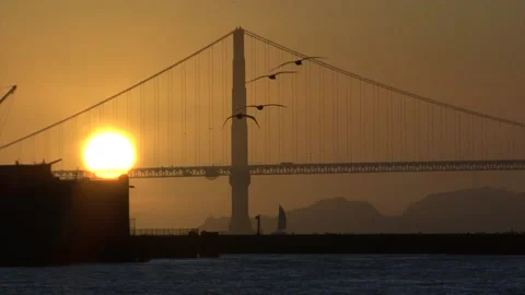 Golden Gate Sunset Stock Footage 155033170