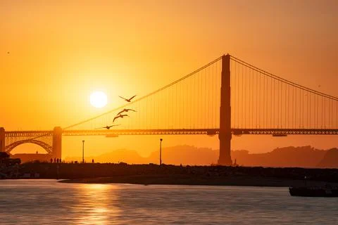 Golden Gate Sunset  Stock Photos