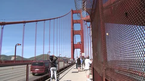 Golden Gate walkway Stock Footage 10845010
