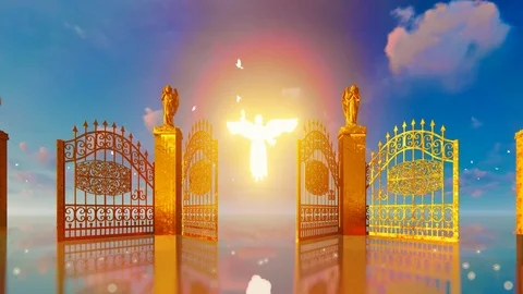 golden pearly gates of heaven