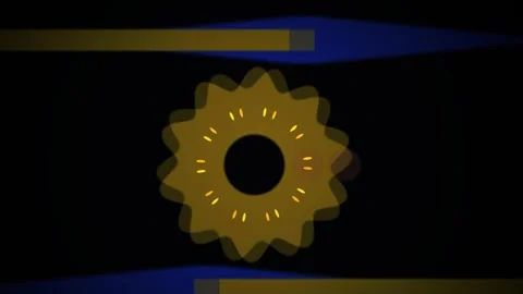 Golden gear on black background. Stock Footage 334883026