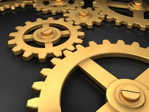 Golden gears 库存插图
