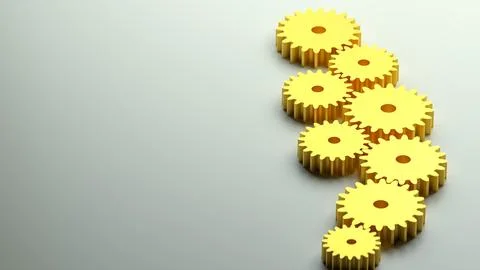 Golden gears Stock Illustration