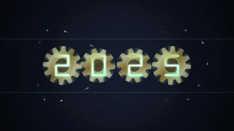 Golden Gears Interlocking on Dark Background - Symbolizing Teamwork and Con.. Stock Footage 348572174