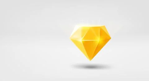 Golden gem. 3d vector banner with copy space Stock Illustration