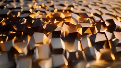 Golden Geometric Abstract Background 動画素材 284742074