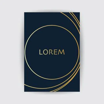 Golden Geometric Frame, Lines Pattern - Minimalist Geometrical Art Deco Sty.. Stock Illustration