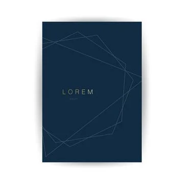 Golden Geometric Frame, Lines Pattern - Minimalist Geometrical Art Deco Sty.. Stock Illustration