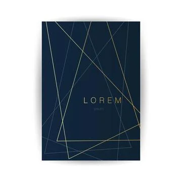 Golden Geometric Frame, Lines Pattern - Minimalist Geometrical Art Deco Sty.. Stock Illustration