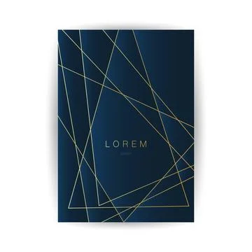 Golden Geometric Frame, Lines Pattern - Minimalist Geometrical Art Deco Sty.. Stock Illustration