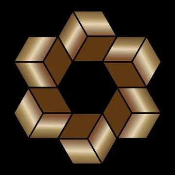 Golden Geometric Hexagon Loop Stock-Illustration